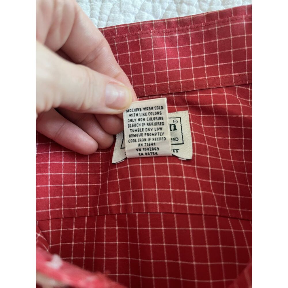 LL Bean Kennebunk Sport Shirt Wrinkle Free Large Tall Red Preppy 275570 NWOT - Picture 4 of 9